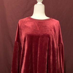 NWOT red velvet sweater